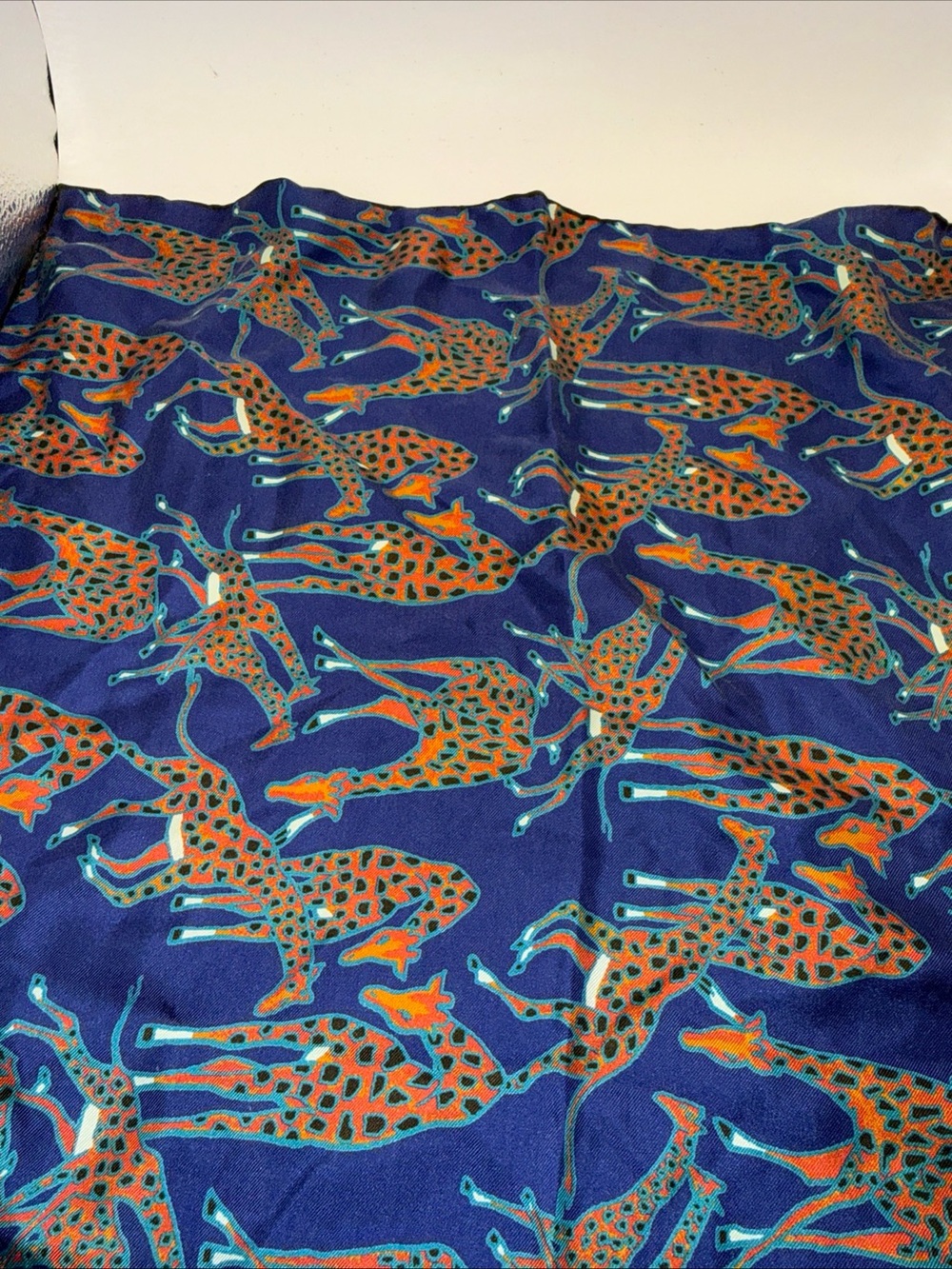 Seaward & Stearn London 100% Silk Blue pocket square handkerchief